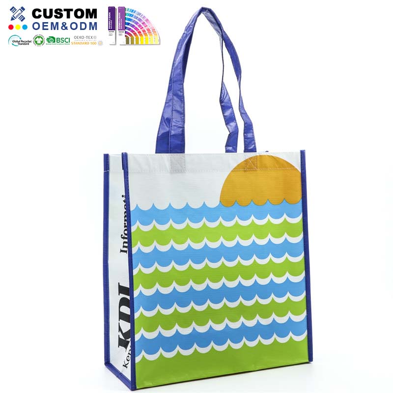 Geometric Rpet Stitch Bond Lamination Shopper